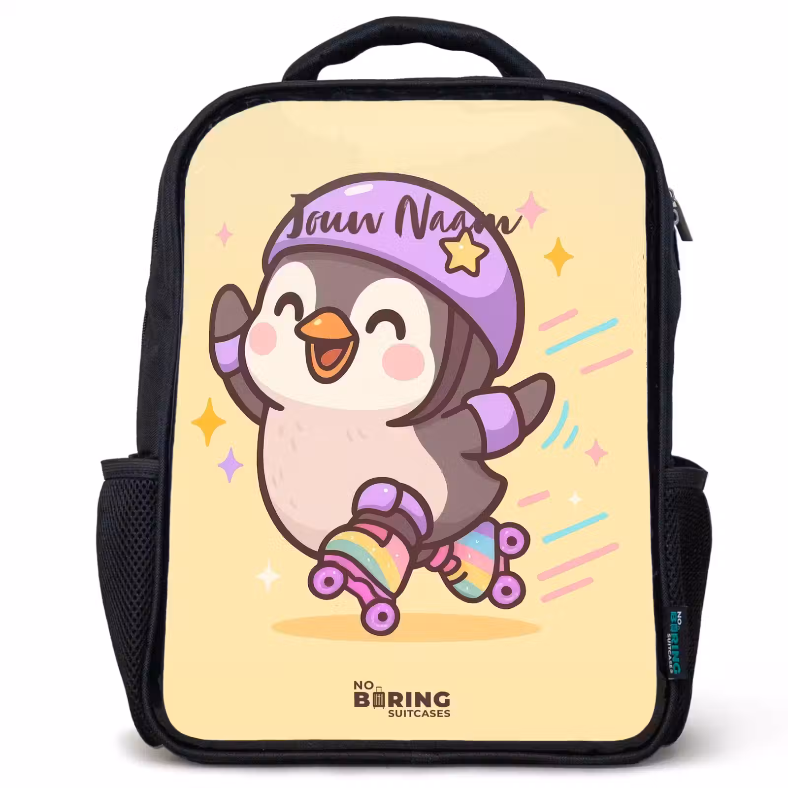 Kinderrugzak - Zwart - Kawai - Pinguin - Rolschaatsen — 1