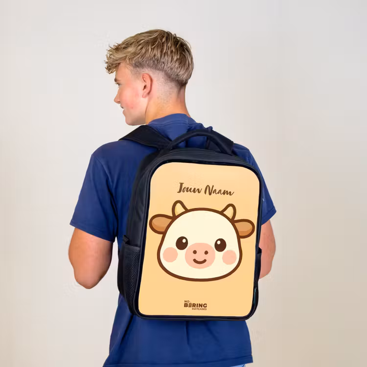 Kinderrugzak - Zwart - Kawai - Koe - Bruin — 6