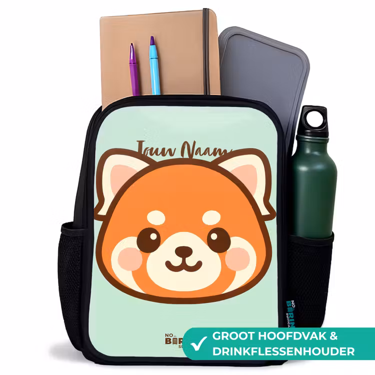 Kinderrugzak - Zwart - Kawai - Rode panda - Groen β 4