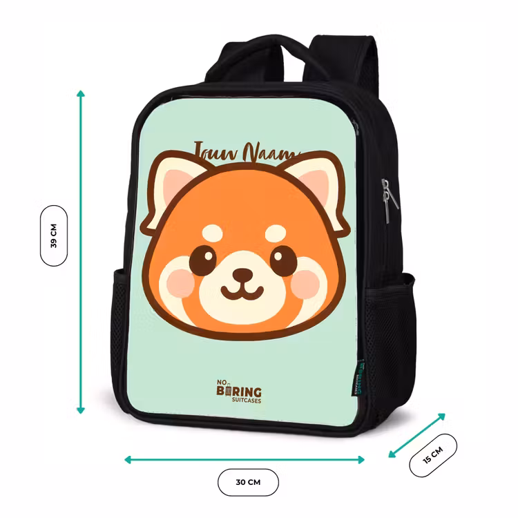 Kinderrugzak - Zwart - Kawai - Rode panda - Groen β 5