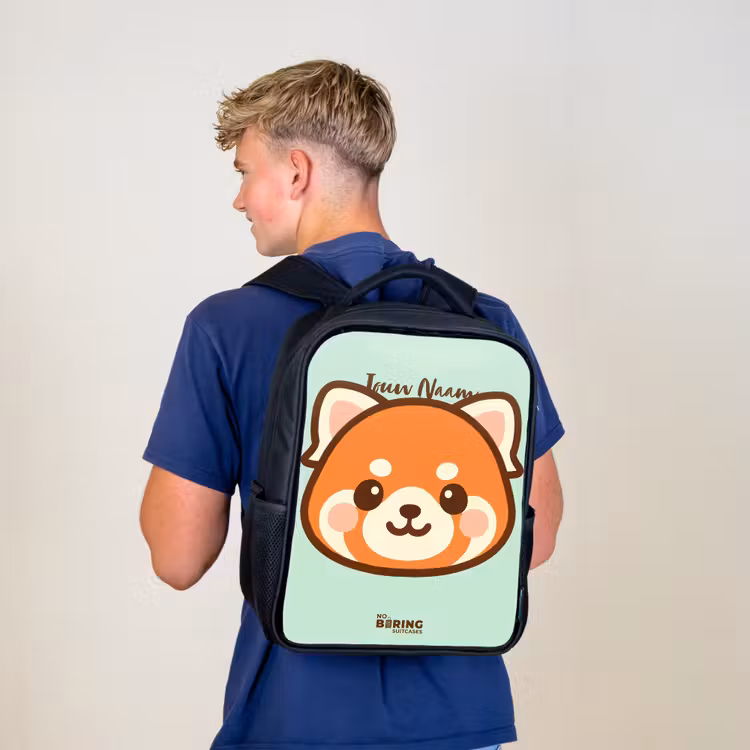 Kinderrugzak - Zwart - Kawai - Rode panda - Groen β 6