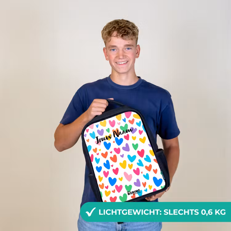 Kinderrugzak - Zwart - Gekleurde hartjes — 3