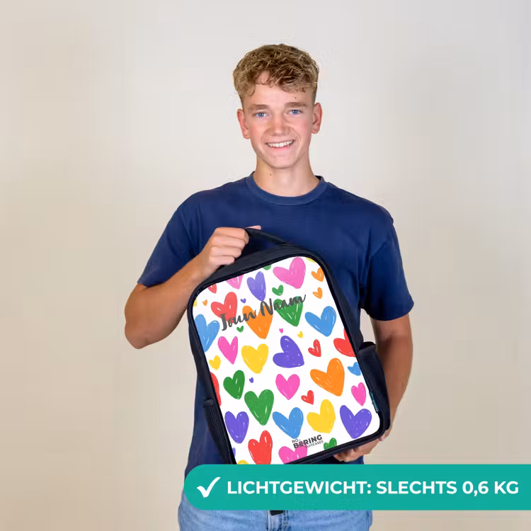 Kinderrugzak - Zwart - Gekleurde hartjes — 3