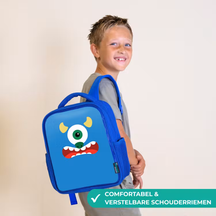 Kinderrugzak - Blauw - Dierenportret - Monster - blauw — 4