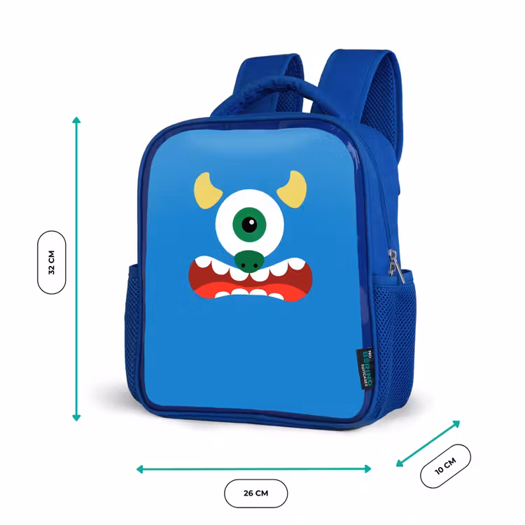 Kinderrugzak - Blauw - Dierenportret - Monster - blauw — 6
