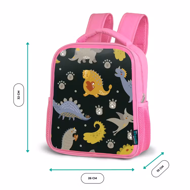 Kinderrugzak - Roze - Dino - Kinderen - Patronen - Jongens - Meisjes - Dinosaurus — 3