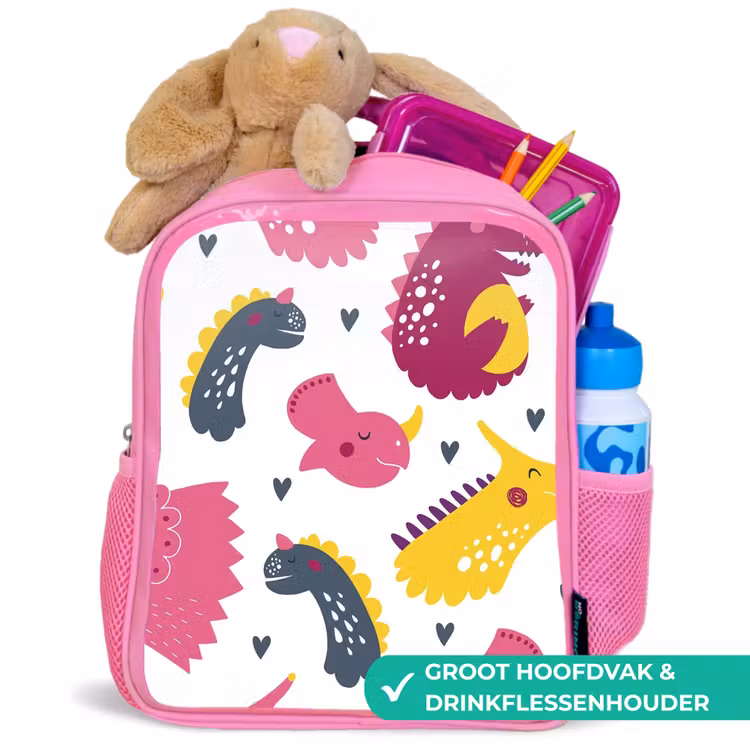 Kinderrugzak - Roze - Dino - Patronen - Kind - Roze - Meisjes — 2