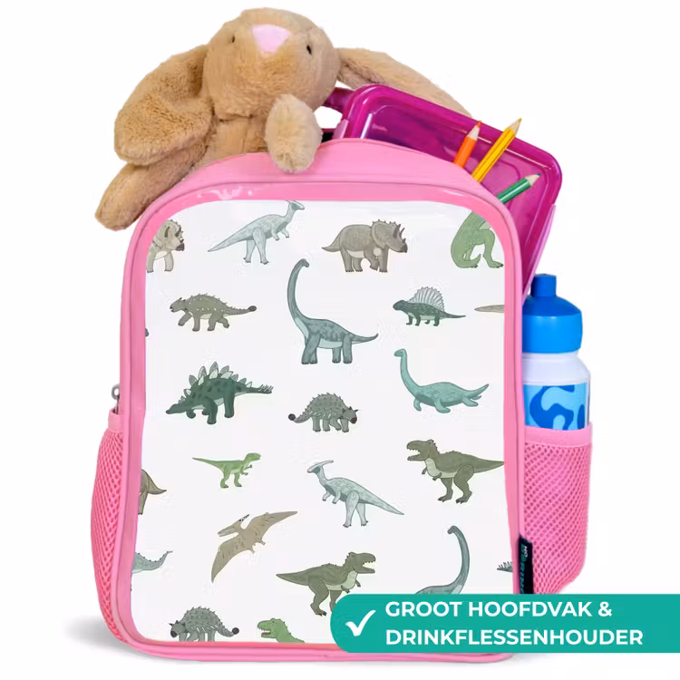Kinderrugzak - Roze - Dino - Patroon - Groen — 2