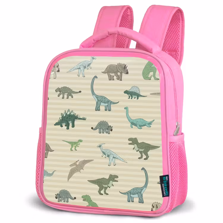 Kinderrugzak - Roze - Dino - Patroon - Strepen - Groen — 6