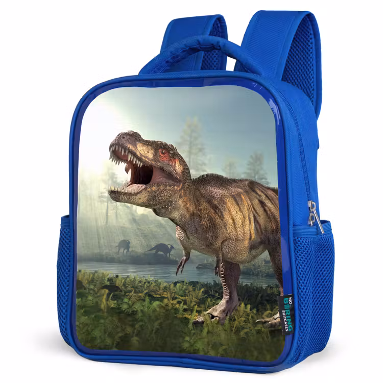 Kinderrugzak - Blauw - Dino - Gras - Tekening - Kinderen - Jongens — 9