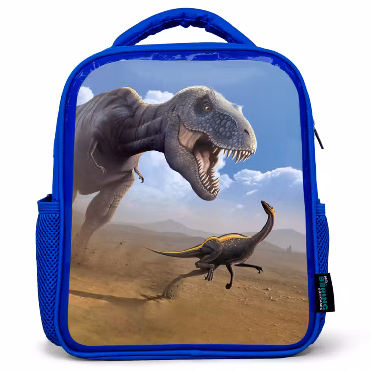 Kinderrugzak - Blauw - Dino - Wilde dieren - Tekening - Kinderen - Jongens — 1