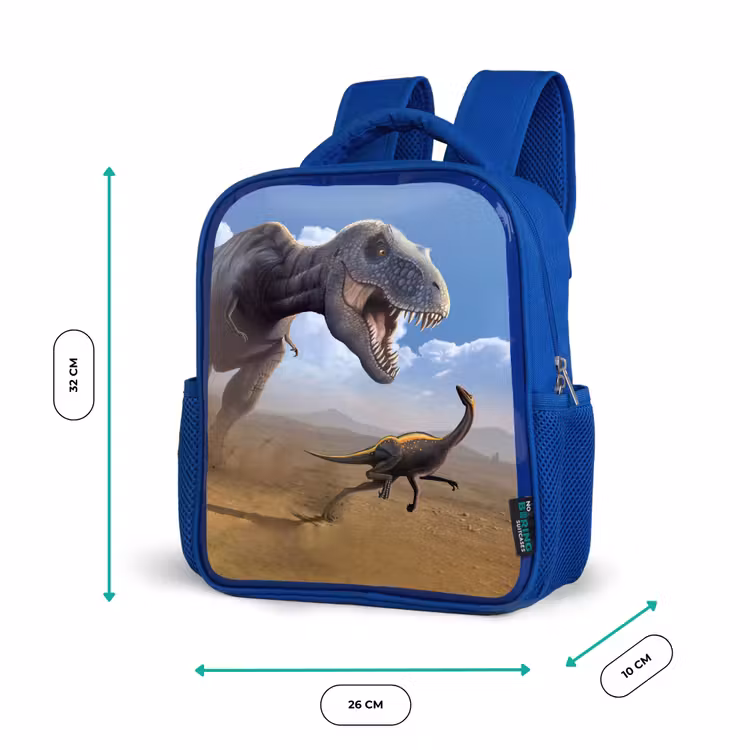 Kinderrugzak - Blauw - Dino - Wilde dieren - Tekening - Kinderen - Jongens — 6