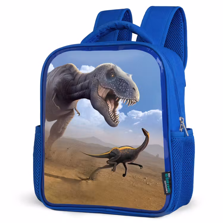 Kinderrugzak - Blauw - Dino - Wilde dieren - Tekening - Kinderen - Jongens — 9
