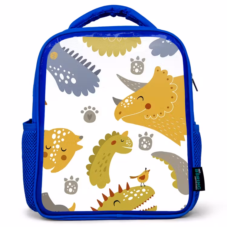 Kinderrugzak - Blauw - Dinosaurus - Patronen - Jongens - Dino - Kinderen — 1
