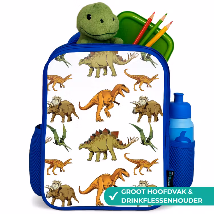 Kinderrugzak - Blauw - Dinosaurus - Tekening - Kinderen - Jongens - Kinderen — 5