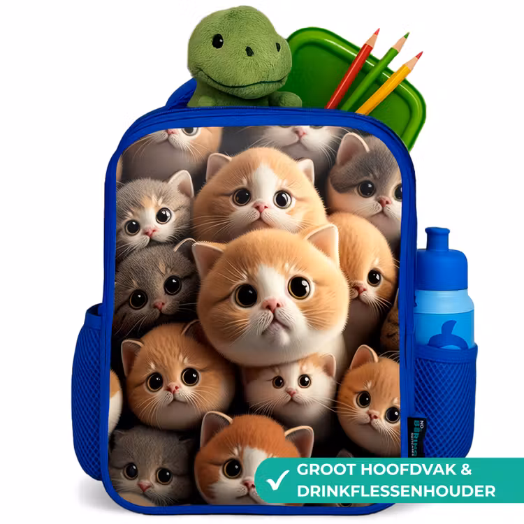 Kinderrugzak - Blauw - Knuffelkatjes — 5