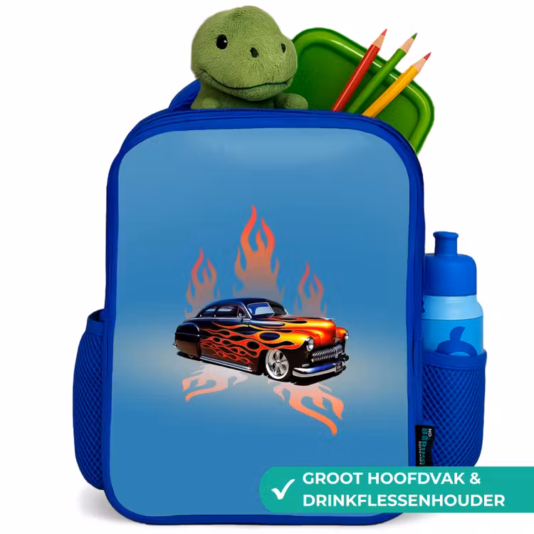 Kinderrugzak - Blauw - Hotrod flames — 5