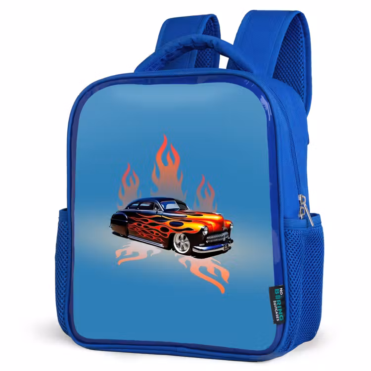 Kinderrugzak - Blauw - Hotrod flames — 9