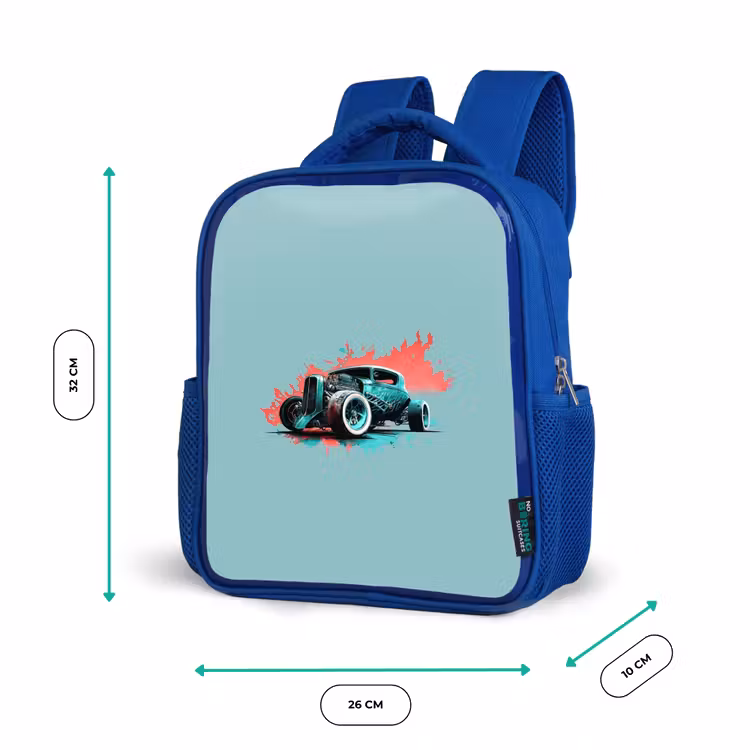 Kinderrugzak - Blauw - Hotrod turquoise — 6