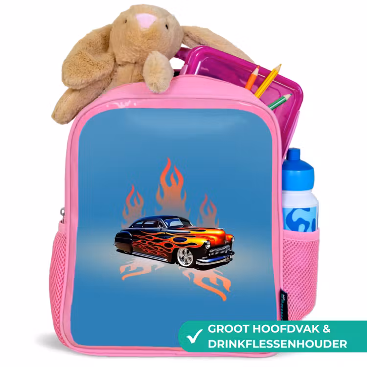 Kinderrugzak - Roze - Hotrod flames — 2