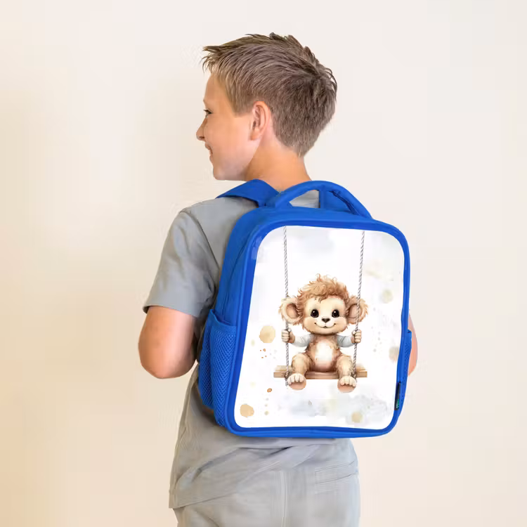 Kinderrugzak - Blauw - Aap - Dier - Kinderen — 3