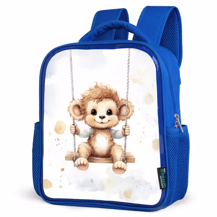 Kinderrugzak - Blauw - Aap - Dier - Kinderen — 9