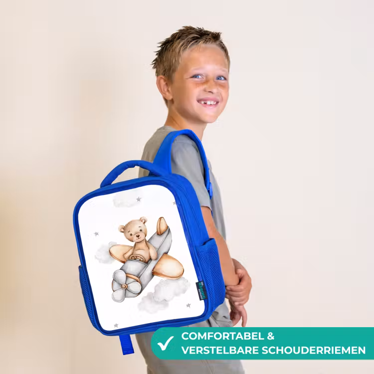 Kinderrugzak - Blauw - Beer - Vliegtuig - Sterren - Kinderen — 4