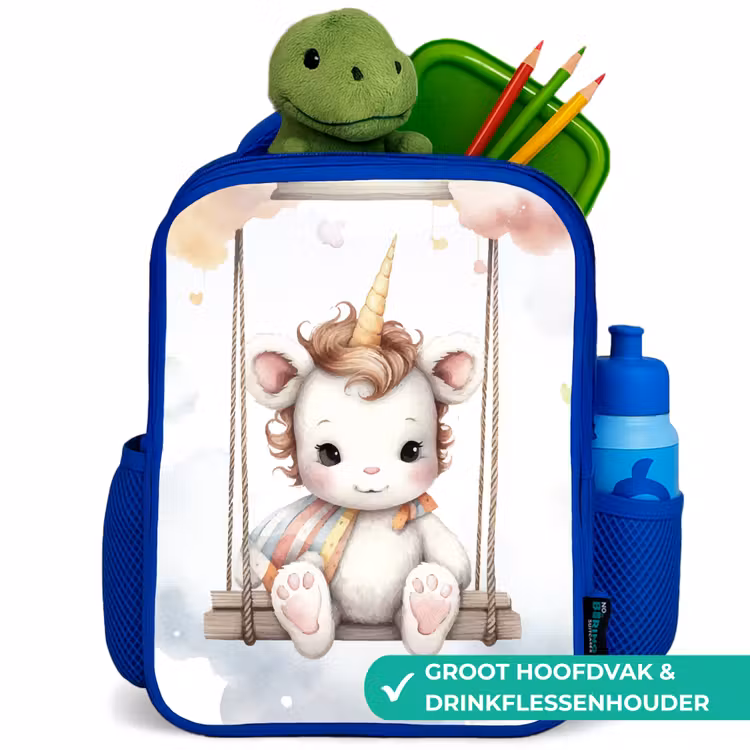 Kinderrugzak - Blauw - Eenhoorn - Dier - Kinderen - Unicorn — 5