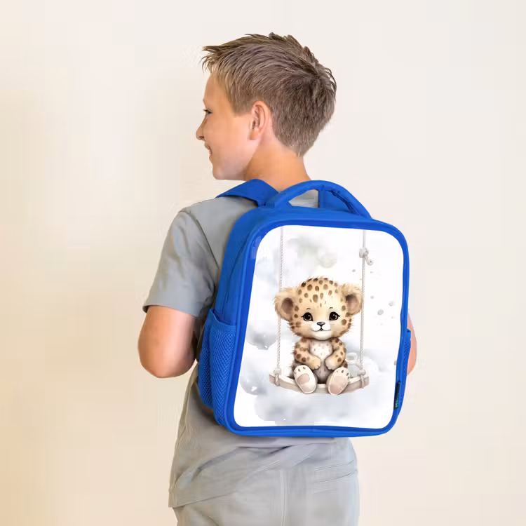 Kinderrugzak - Blauw - Luipaard - Dier - Kinderen — 3