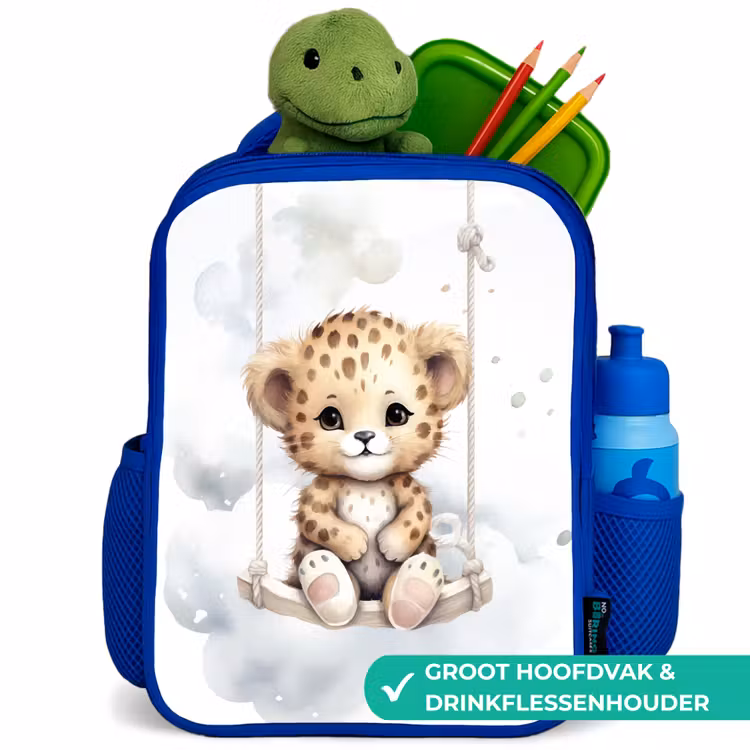 Kinderrugzak - Blauw - Luipaard - Dier - Kinderen — 5