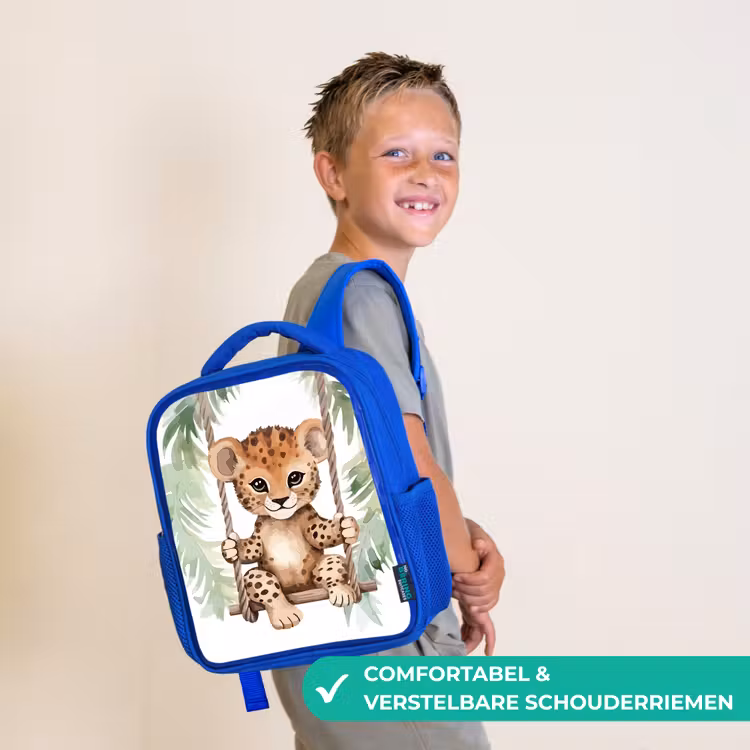 Kinderrugzak - Blauw - Luipaard - Dier - Kinderen - Jungle — 4