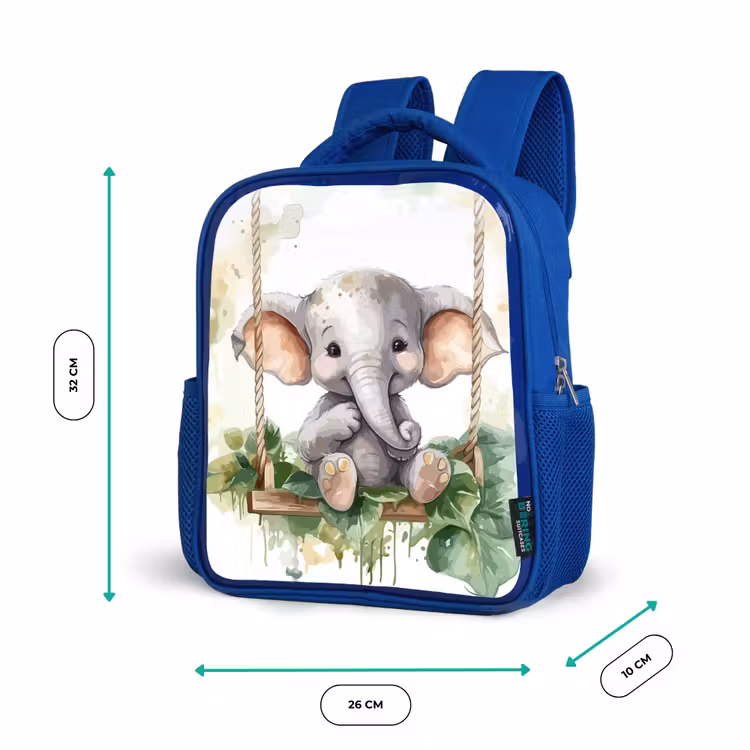 Kinderrugzak - Blauw - Olifant - Dier - Kinderen - Jungle — 6