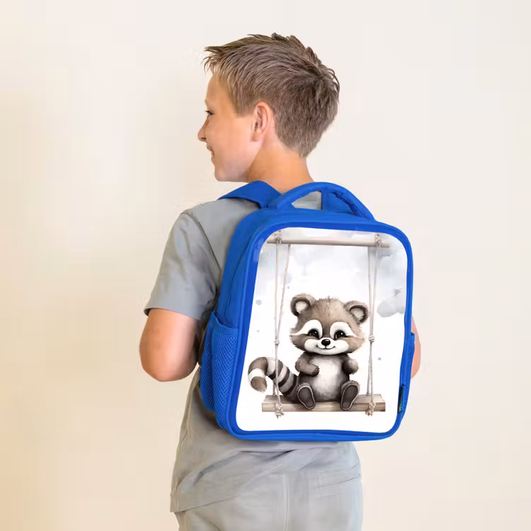 Kinderrugzak - Blauw - Wasbeer - Dier - Kinderen — 3