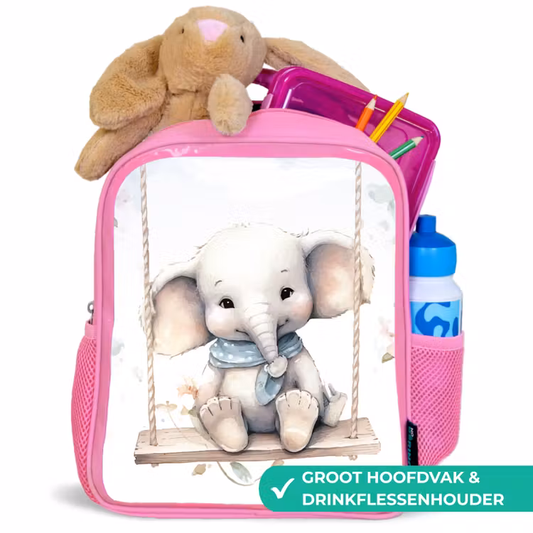 Kinderrugzak - Roze - Olifant - Dier - Kinderen — 2