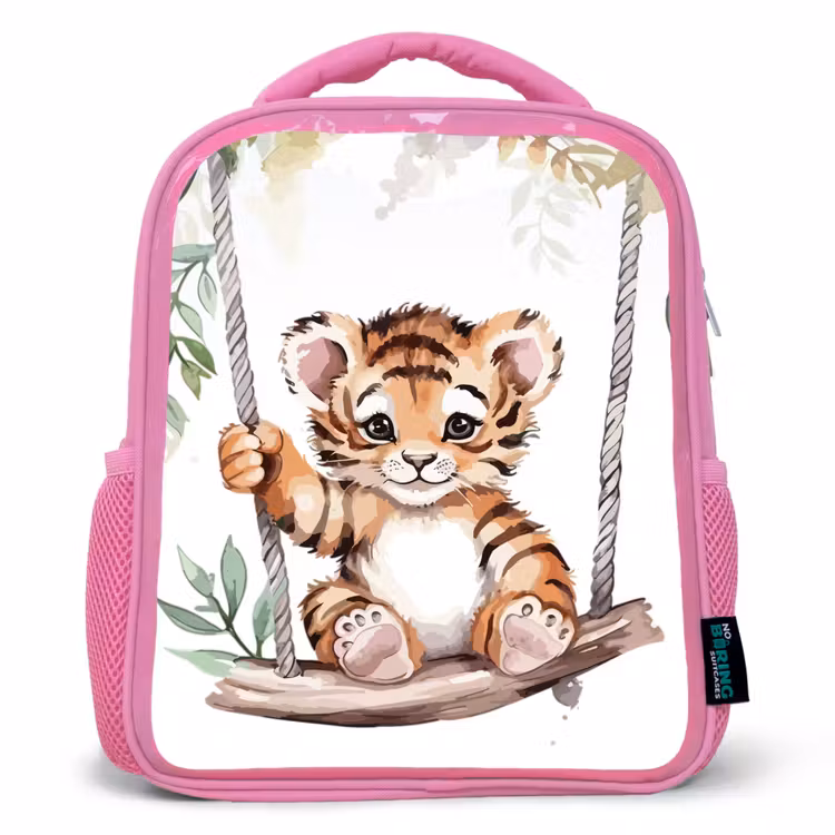 Kinderrugzak - Roze - Tijger - Dier - Kinderen - Jungle — 1
