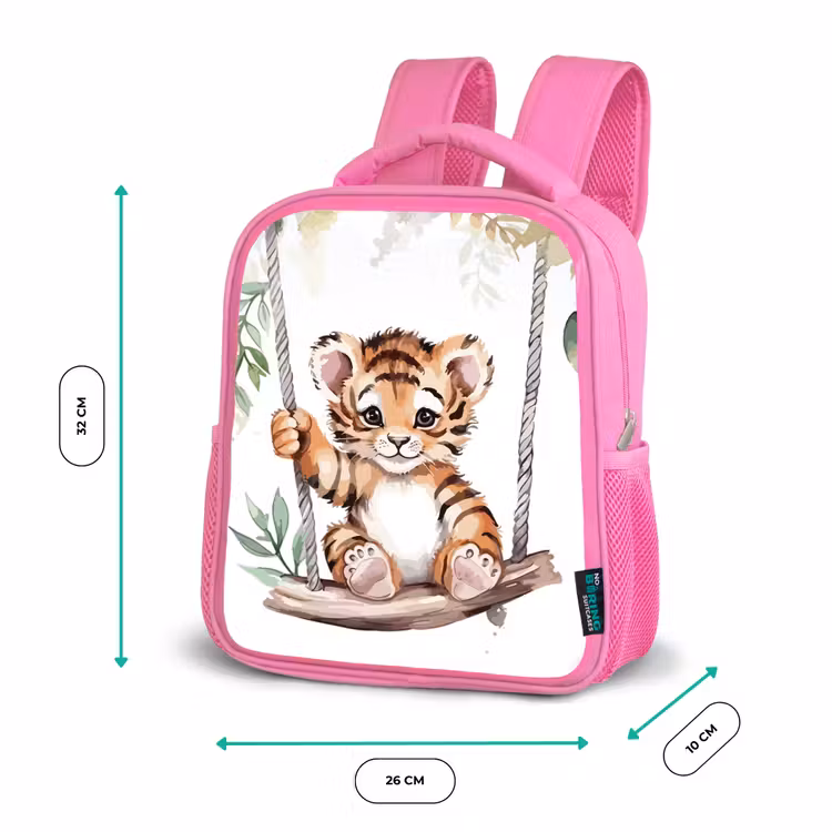 Kinderrugzak - Roze - Tijger - Dier - Kinderen - Jungle — 3