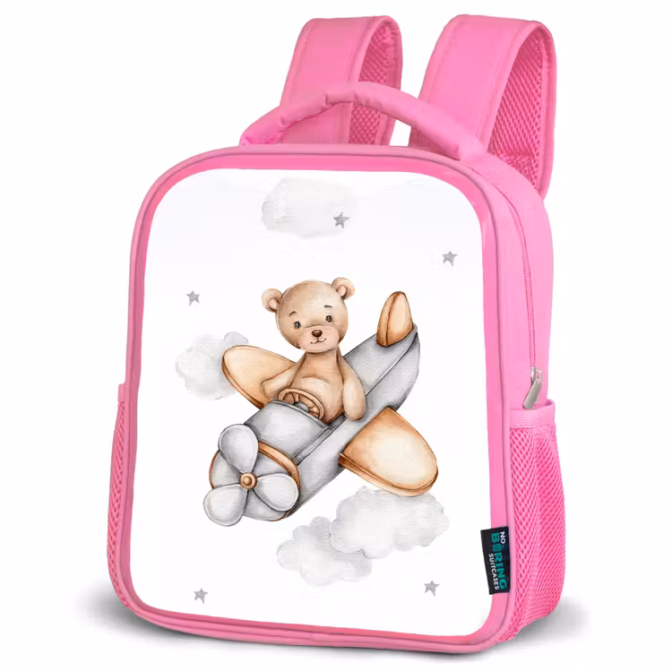 Kinderrugzak - Roze - Beer - Vliegtuig - Sterren - Kinderen — 6