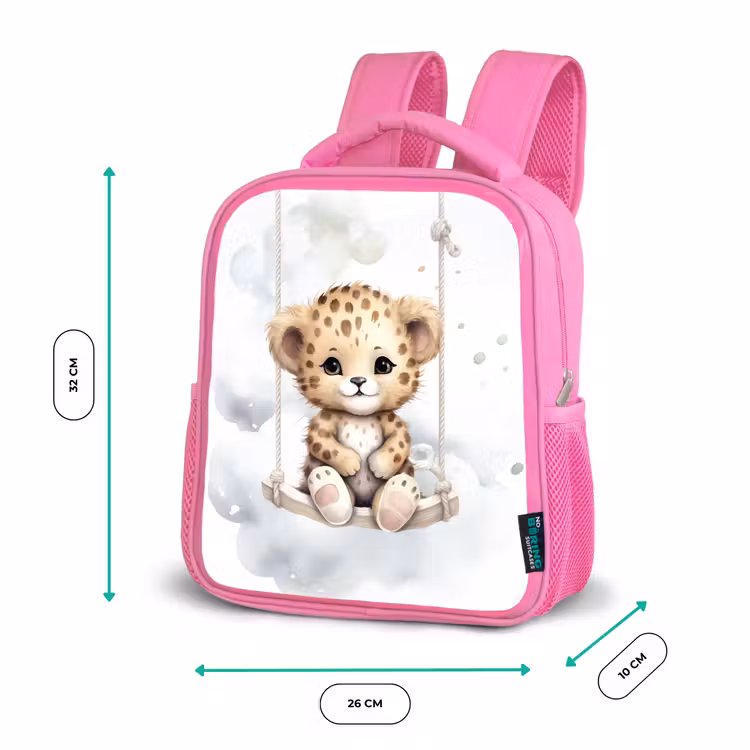 Kinderrugzak - Roze - Luipaard - Dier - Kinderen — 3