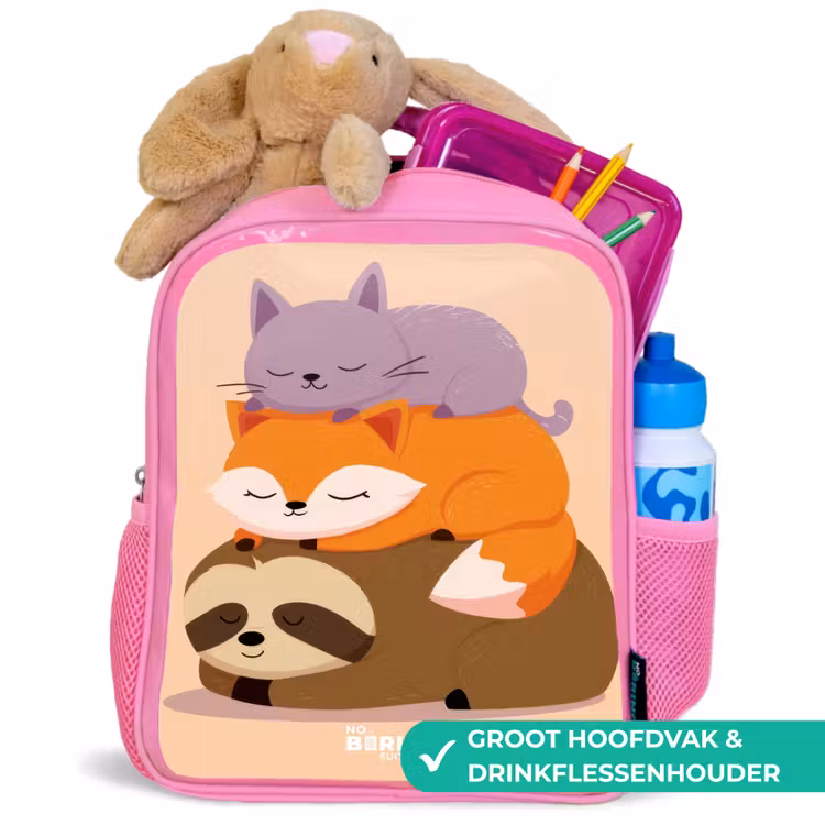 Kinderrugzak - Roze - Dieren - Slapen - Samen — 2