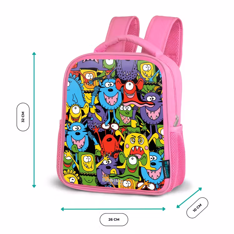 Kinderrugzak - Roze - Monsters met Felle Kleuren — 3