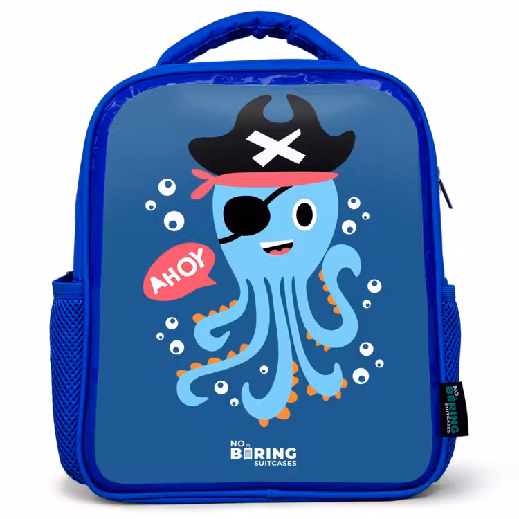 Kinderrugzak - Blauw - Piraten octopus met een hoed — 1