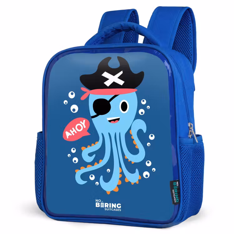 Kinderrugzak - Blauw - Piraten octopus met een hoed — 9