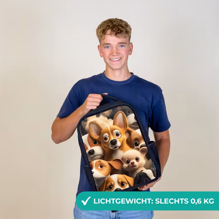 Kinderrugzak - Zwart - Vrolijke Hondjes — 3