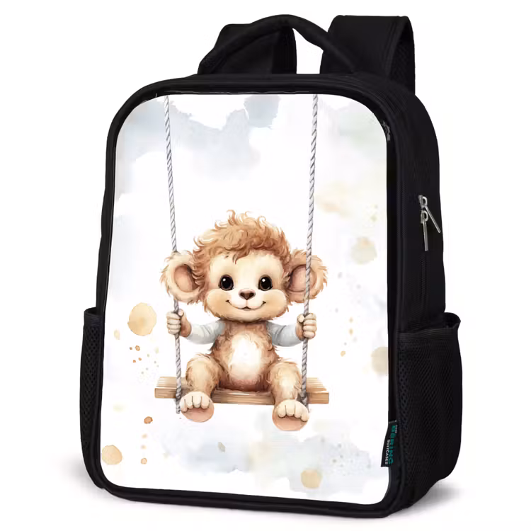 Kinderrugzak - Zwart - Aap - Dier - Kinderen — 7