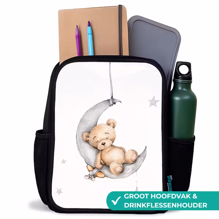 Kinderrugzak - Zwart - Beer - Maan - Sterren - Kinderen — 4