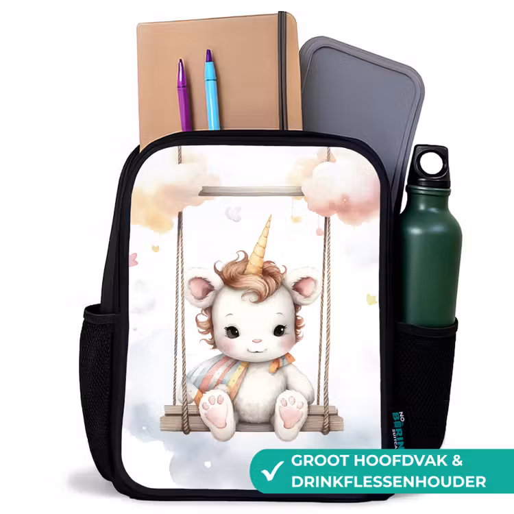 Kinderrugzak - Zwart - Eenhoorn - Dier - Kinderen - Unicorn — 4