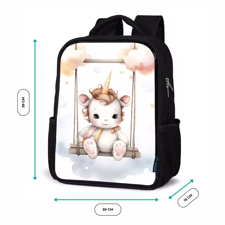 Kinderrugzak - Zwart - Eenhoorn - Dier - Kinderen - Unicorn — 5