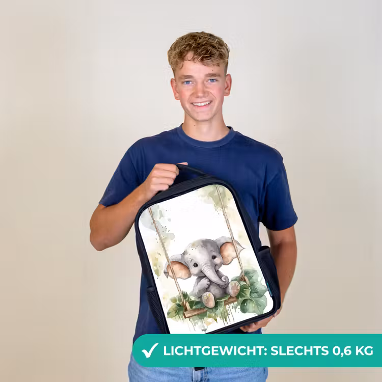 Kinderrugzak - Zwart - Olifant - Dier - Kinderen - Jungle — 3