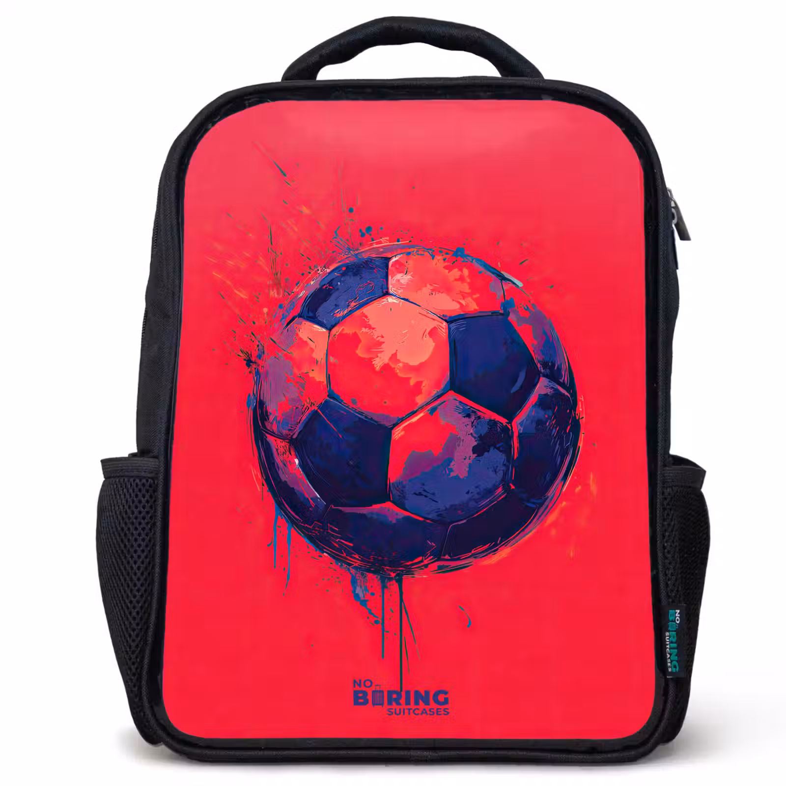 Kinderrugzak - Zwart - Voetbal - Verf - Blauw - Rood — 1