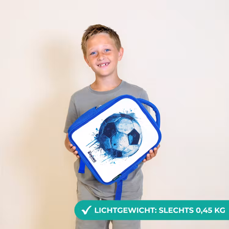 Kinderrugzak - Blauw - Voetbal - Inktspatten - Blauw - Bal — 2